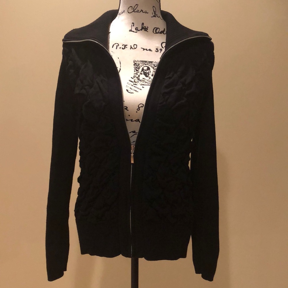 White House Black Market Black Zip Up Jacket
